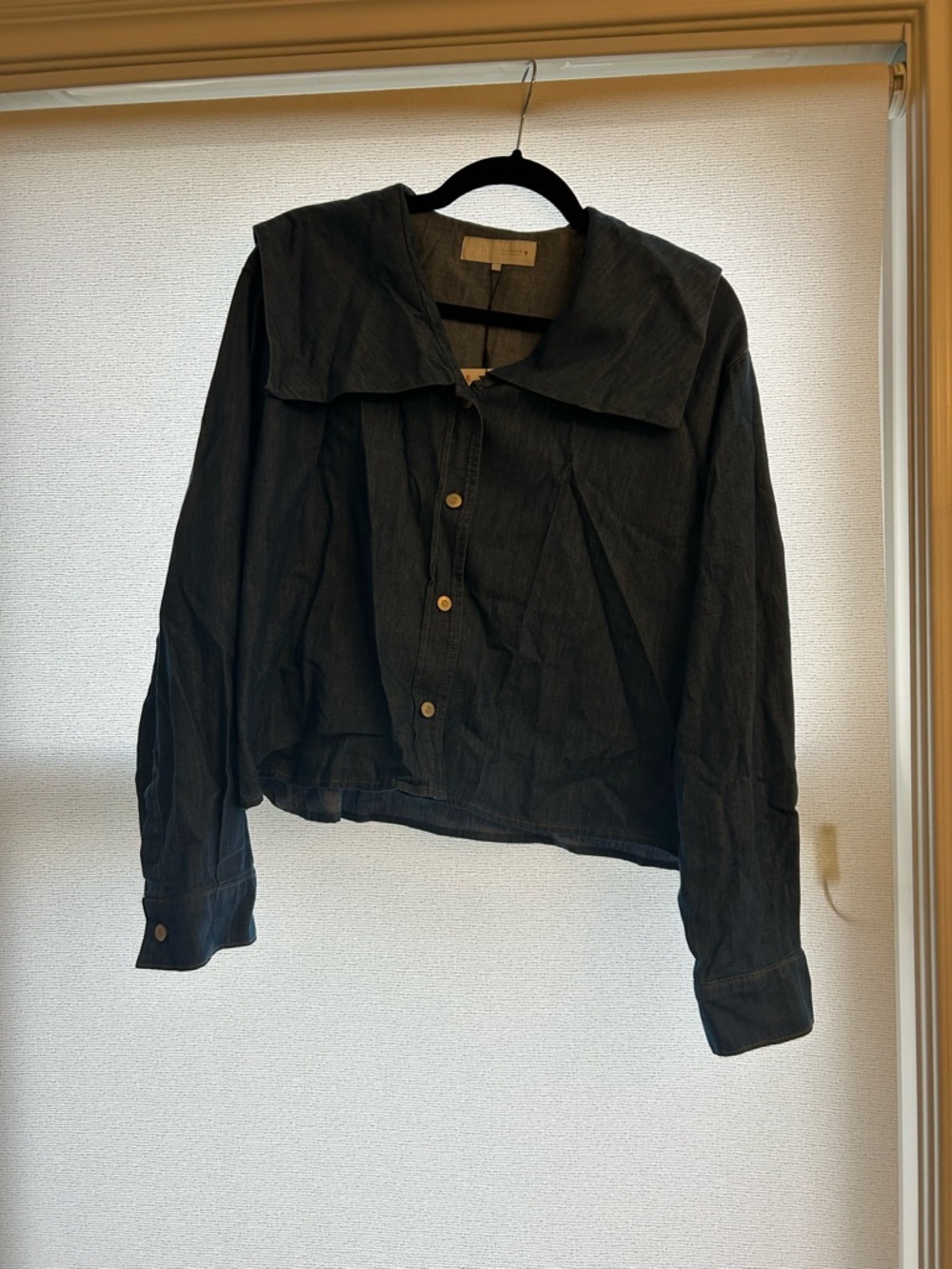 Zara light blue Button-Down Sailor Collar Shirt